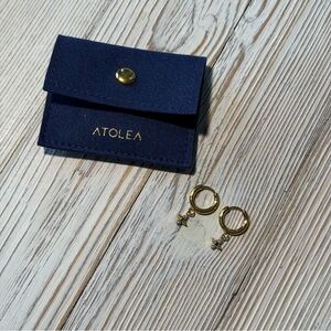 Atolea Gold Hoop Earrings with Star Charm